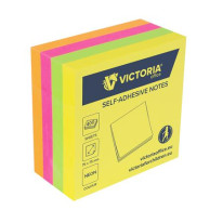 Samolepiaci bloček, 75x75 mm, 400 listov, VICTORIA OFFICE, neónový